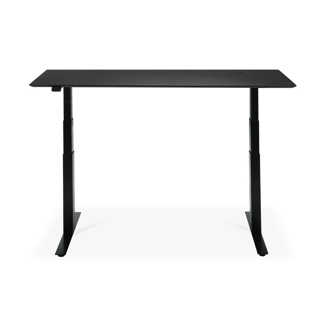 Ethnicraft Eiche Bok - verstellbarer Schreibtisch - Schwarz - B160 x H64 x T80 cm