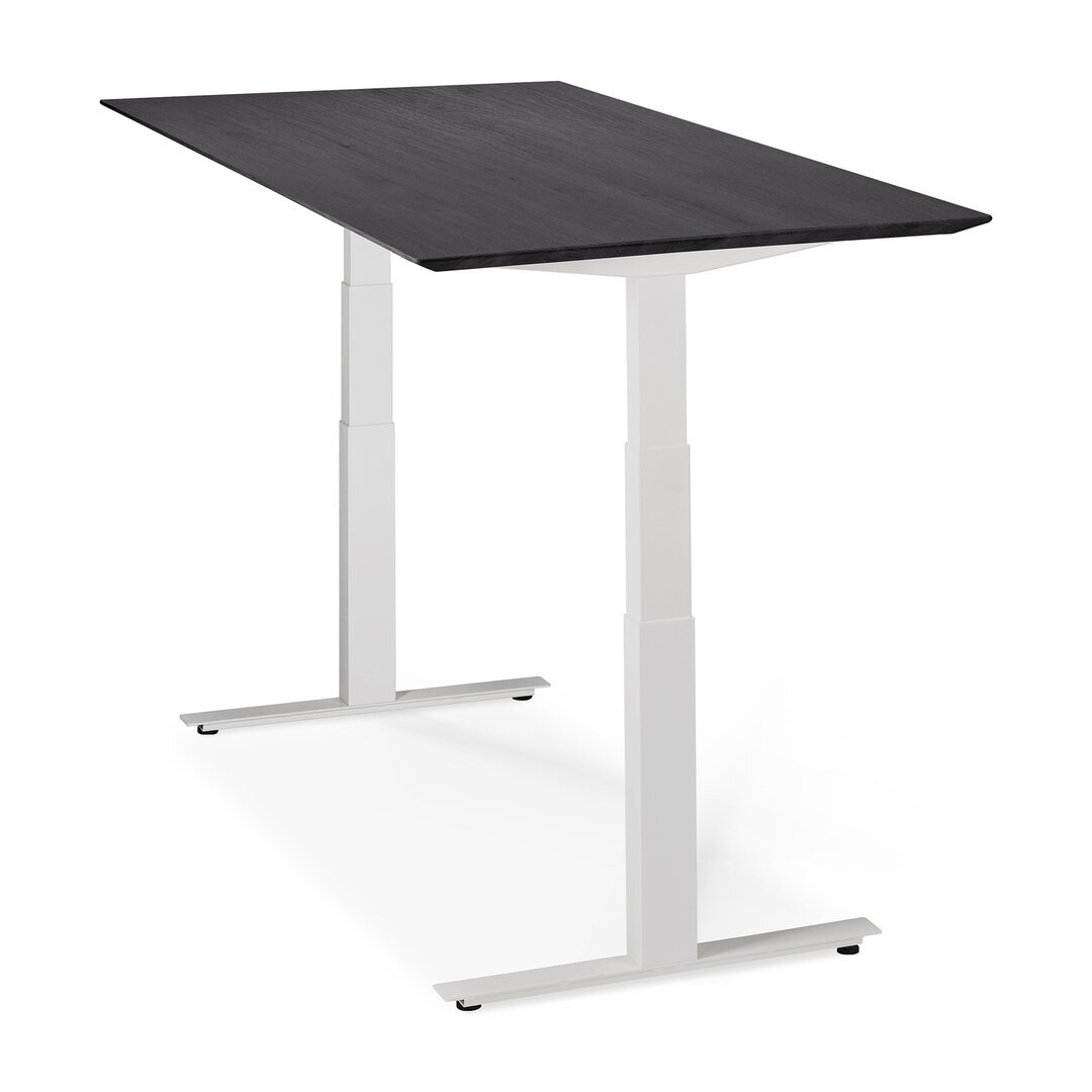 Ethnicraft Eiche Bok - verstellbarer Schreibtisch - Weiß - B140 x H64 x T70 cm
