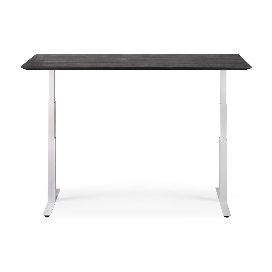 Ethnicraft Eiche Bok - verstellbarer Schreibtisch - Weiß - B140 x H64 x T70 cm
