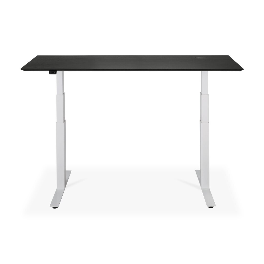 Ethnicraft Eiche Bok - verstellbarer Schreibtisch - Weiß - B160 x H64 x T80 cm