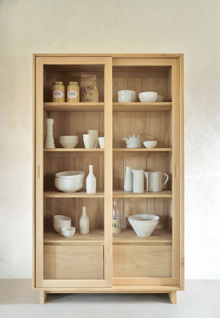 Ethnicraft Wave Schrank - Vitrine - Eiche - 2 Türen - 2 Schubladen