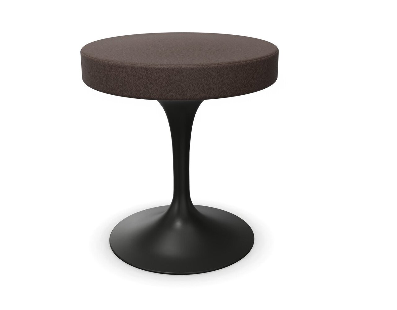 Knoll International Tulip Stool Hocker schwarz - Leder Volo VO947 Coffee Bean