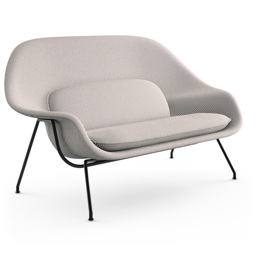 Knoll Womb Settee - Black - Cato, Sand