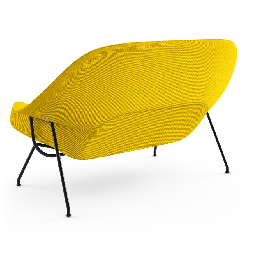 Knoll Womb Settee - Black - Cato, Yellow