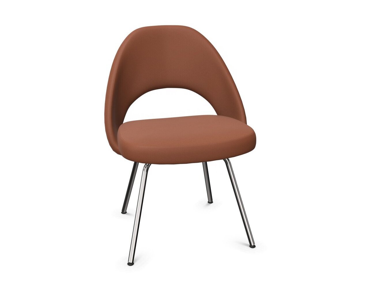 Knoll Saarinen Conference Stuhl - Stuhlbeine verchromt - Leder Cognac
