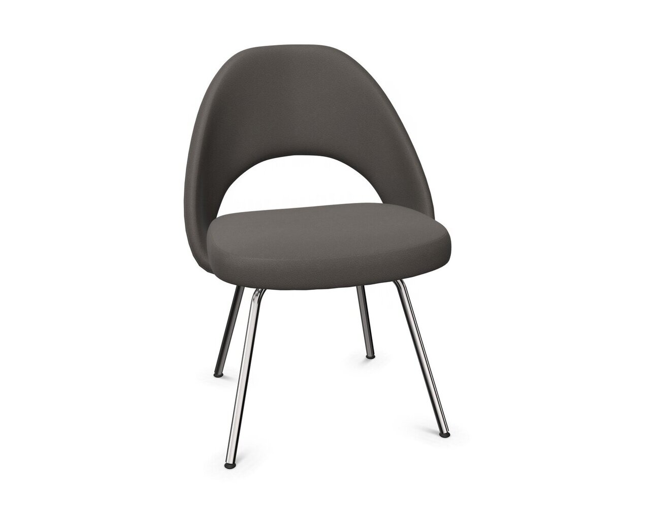 Knoll Saarinen Conference Stuhl - Stuhlbeine verchromt - Leder Mink Grey