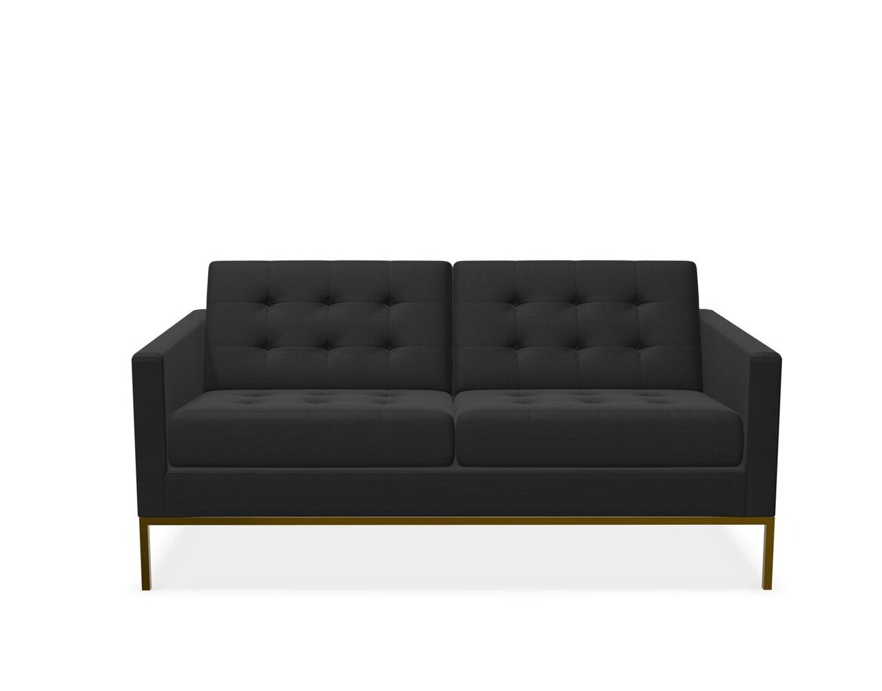 Knoll Florence Knoll Kollektion - Relax 2-Sitzer Sofa - Gestell lackiert, Farbe bronze - Tonus Black 