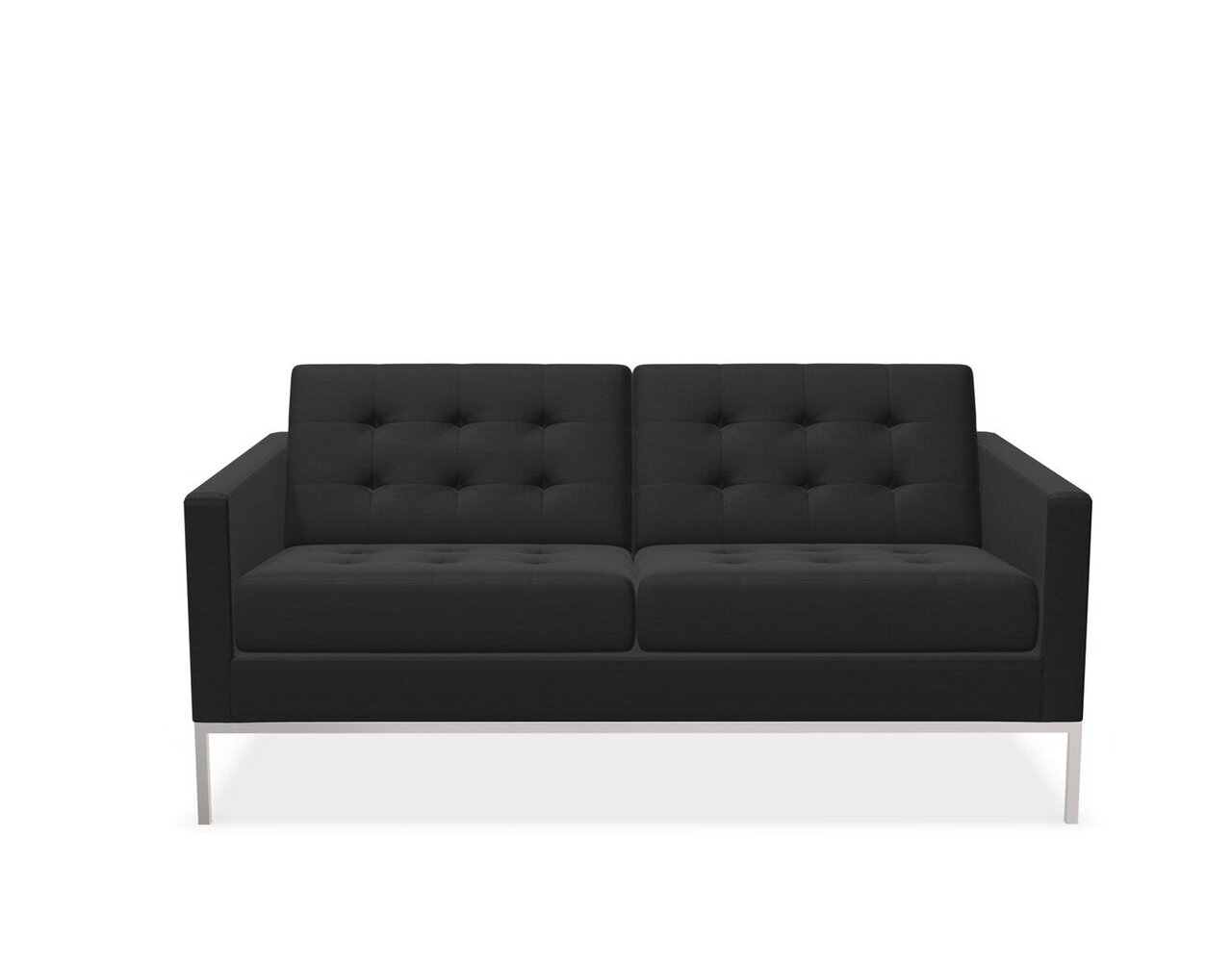 Knoll Florence Knoll Kollektion - Relax 2-Sitzer Sofa - Gestell hochglanzverchromt - Tonus Black 