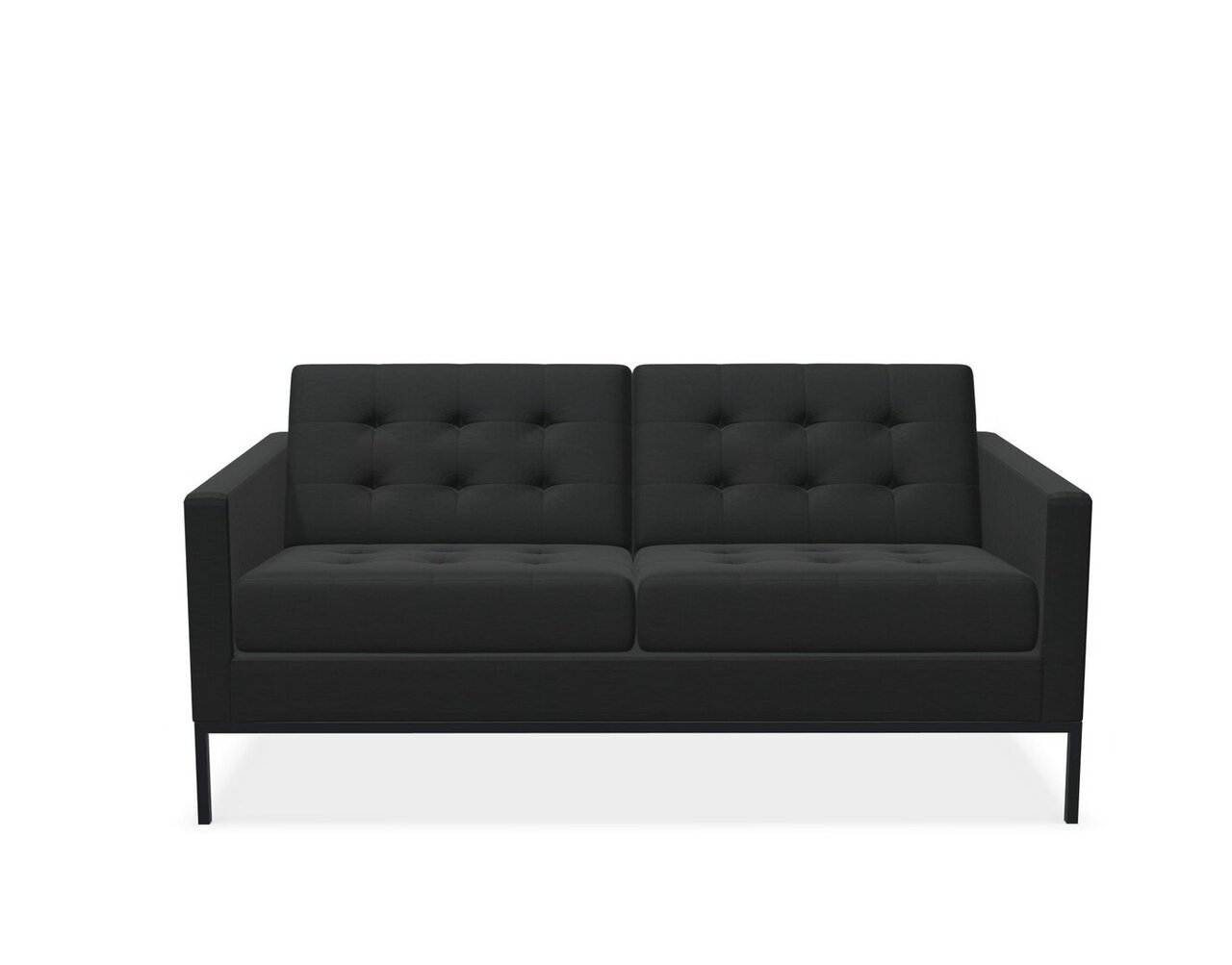 Knoll Florence Knoll Kollektion - Relax 2-Sitzer Sofa - Gestell lackiert, Farbe anthrazit - Tonus Black 