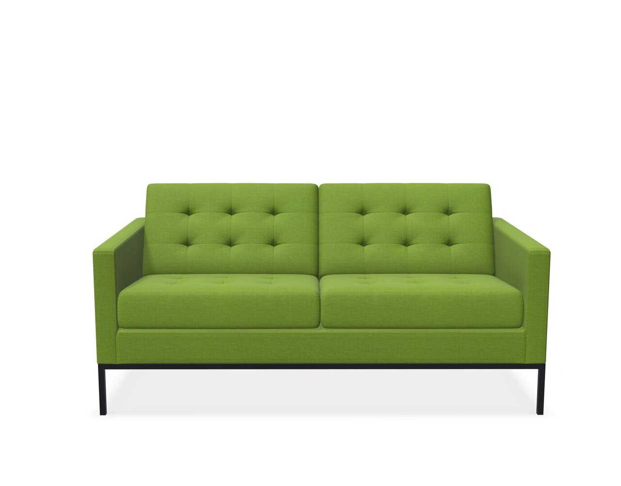 Knoll Florence Knoll Kollektion - Relax 2-Sitzer Sofa - Gestell lackiert, Farbe anthrazit - Tonus Pistachio Green
