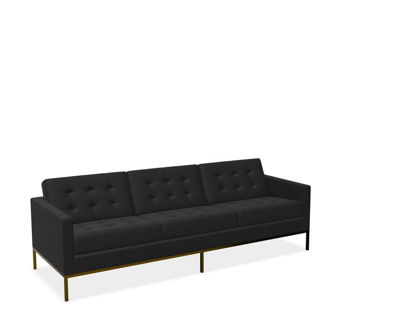 Knoll Florence Knoll Kollektion - Relax 3-Sitzer Sofa - Gestell lackiert, Farbe bronze - Tonus  Black