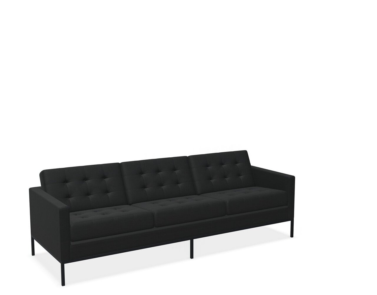 Knoll Florence Knoll Kollektion - Relax 3-Sitzer Sofa - Gestell lackiert, Farbe anthrazit - Tonus Black