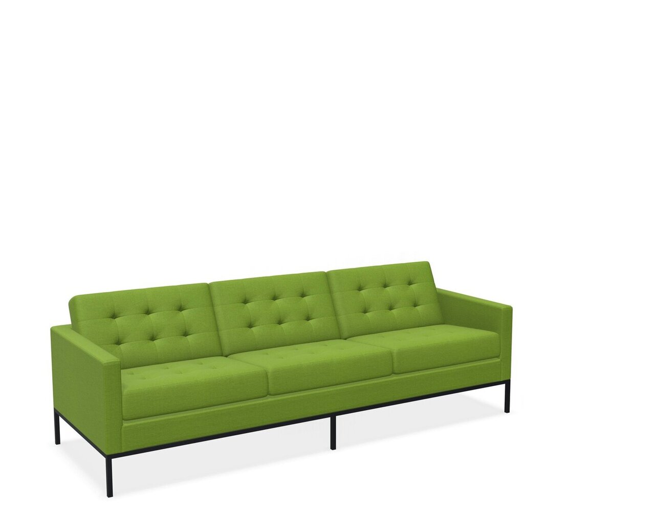 Knoll Florence Knoll Kollektion - Relax 3-Sitzer Sofa - Gestell lackiert, Farbe anthrazit - Tonus Pistachio Green