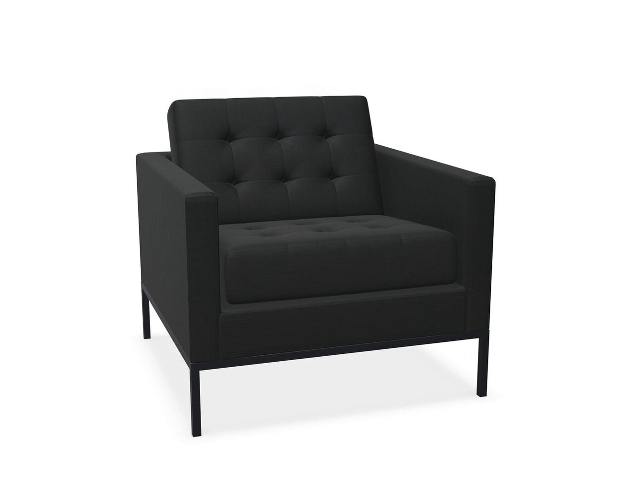 Knoll Florence Knoll Kollektion - Relax Sessel - Gestell lackiert, Farbe anthrazit - Tonus Black
