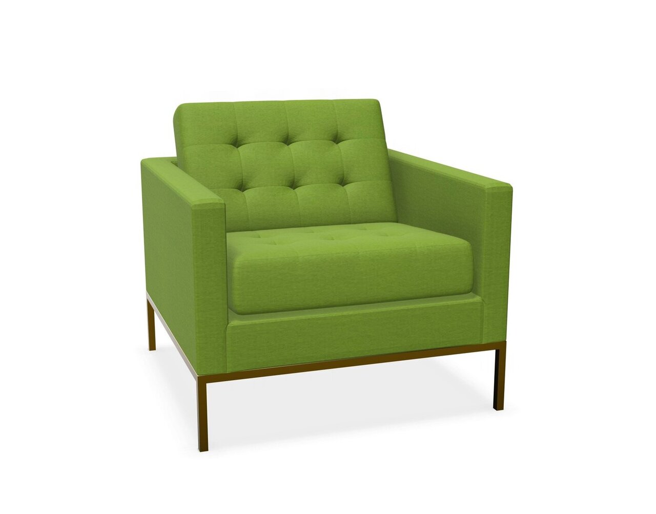 Knoll Florence Knoll Kollektion - Relax Sessel - Gestell lackiert, Farbe bronze - Tonus Pistachio Green