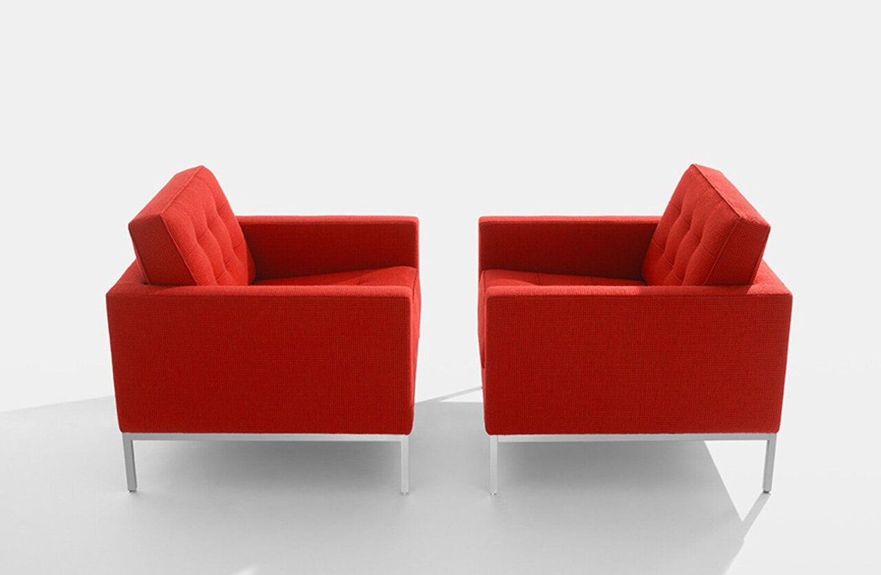 Knoll Florence Knoll Kollektion - Relax Sessel - Gestell hochglanzverchromt - Tonus Bright Red
