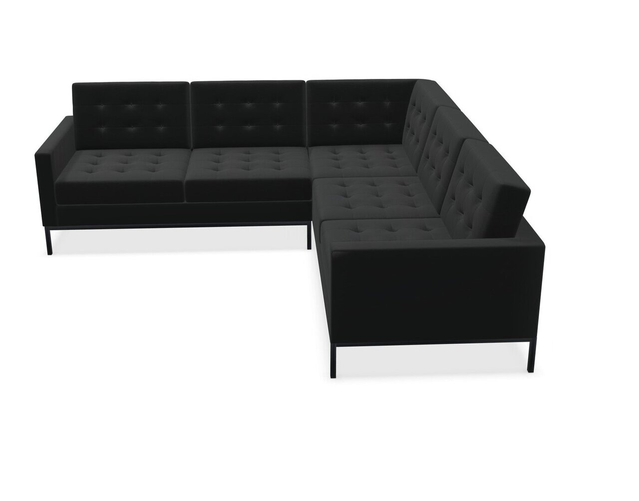 Knoll Florence Knoll Kollektion - Relax 5-Sitzer Sofa - Gestell lackiert, Farbe anthrazit - Tonus Black 
