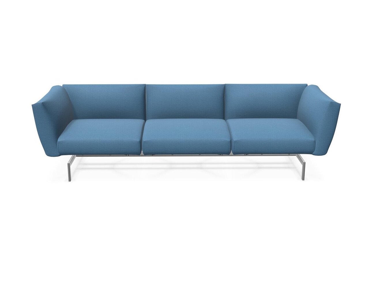 Knoll International Avio Sofa 3er Sofa Kompakte Version-Aluminiumfarbig Lackiertes Gestell-Light Azure-Tonus 508t
