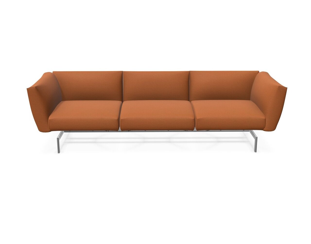 Knoll International Avio Sofa 3er Sofa Kompakte Version-Aluminiumfarbig Lackiertes Gestell-Light Copper-Tonus 464t