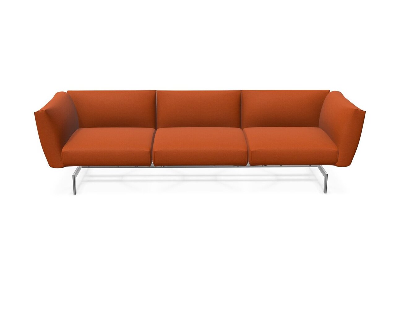 Knoll International Avio Sofa 3er Sofa Kompakte Version-Aluminiumfarbig Lackiertes Gestell-Medium Copper-Tonus 605t