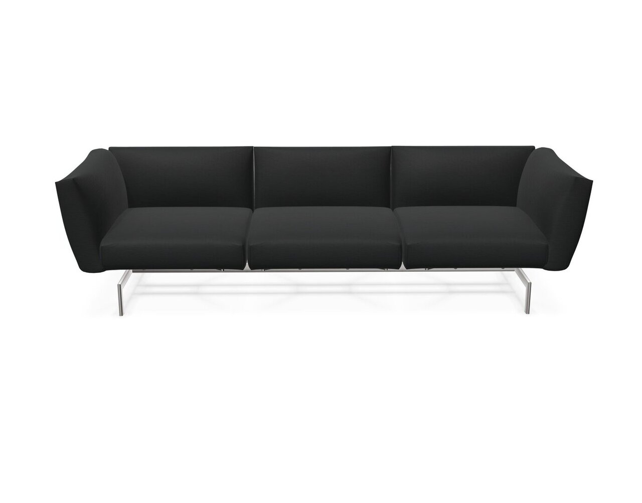 Knoll International Avio Sofa 3er Sofa Kompakte Version-Gestell hochglänzend Chrom-Black-Tonus 128t