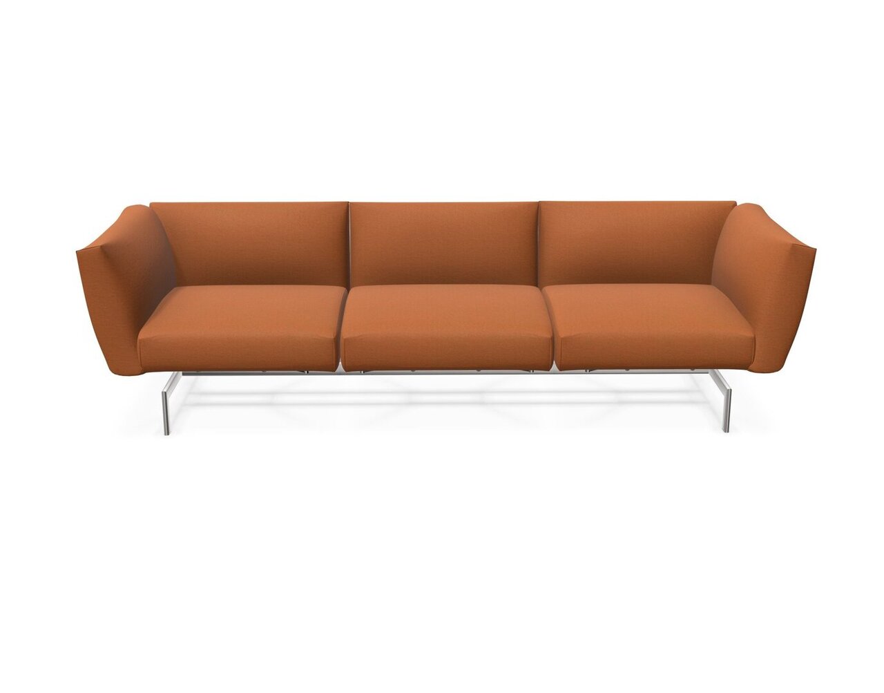Knoll International Avio Sofa 3er Sofa Kompakte Version-Gestell hochglänzend Chrom-Light Copper-Tonus 464t