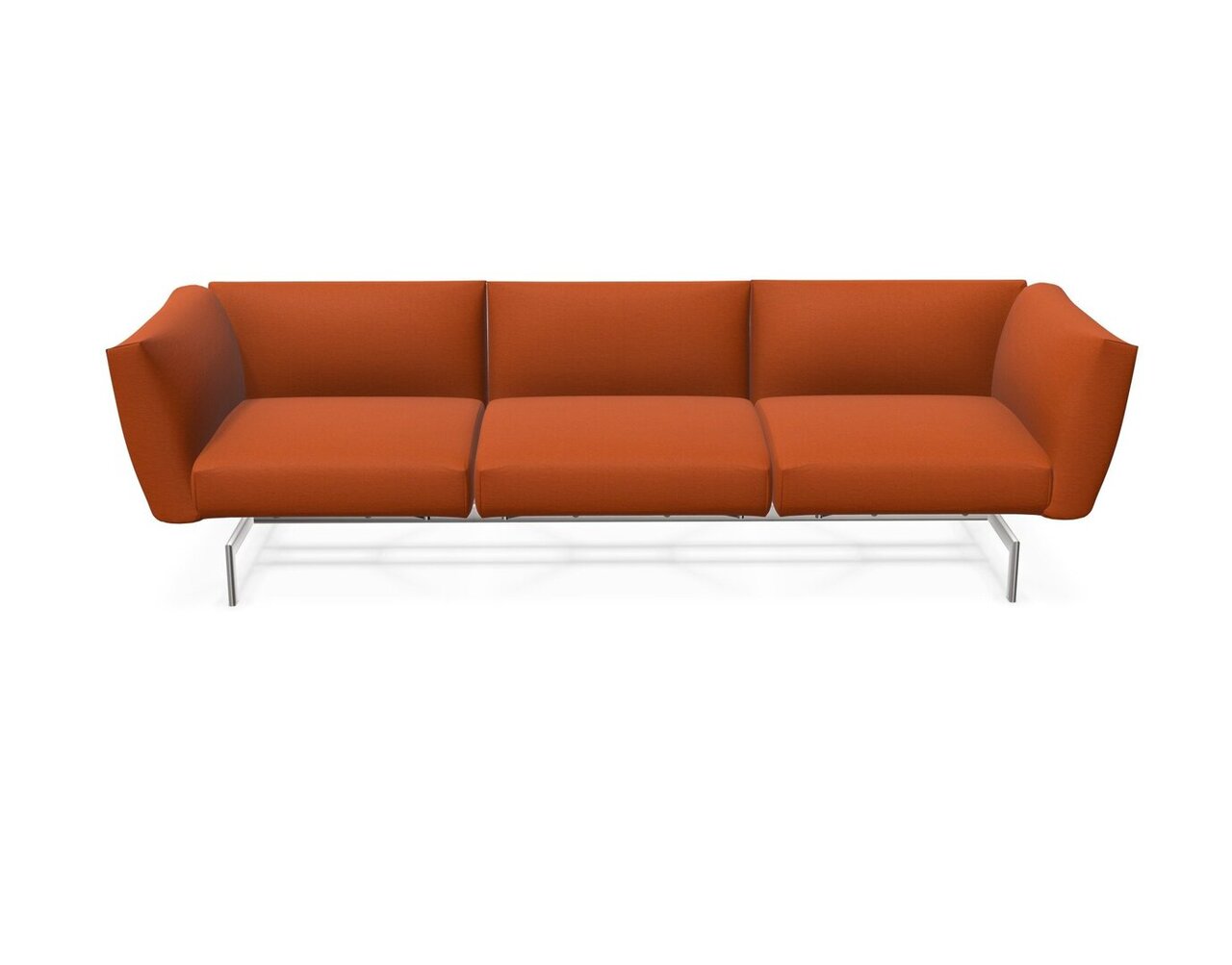 Knoll International Avio Sofa 3er Sofa Kompakte Version-Gestell hochglänzend Chrom-Medium Copper-Tonus 605t