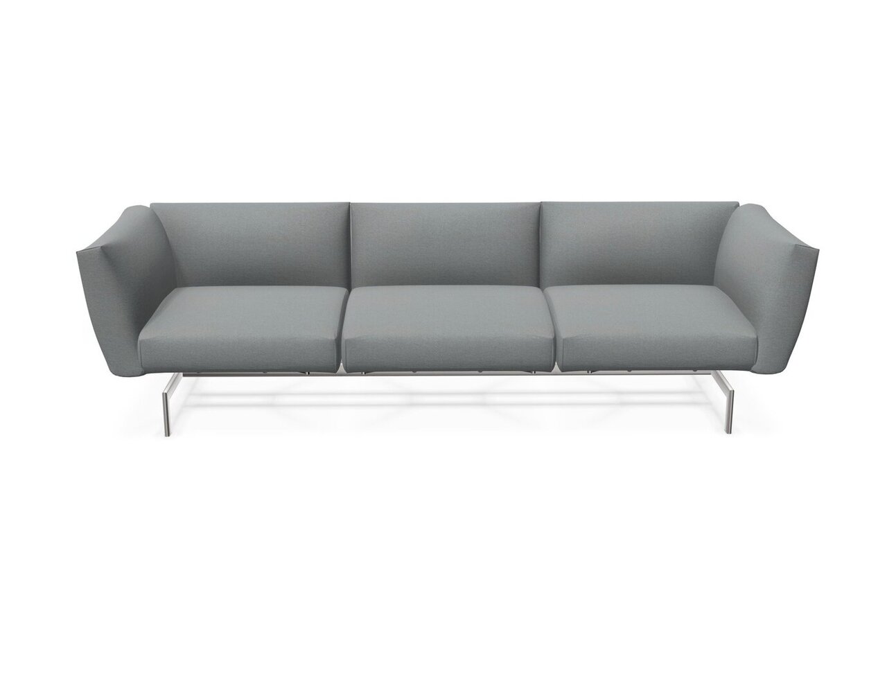 Knoll International Avio Sofa 3er Sofa Kompakte Version-Gestell hochglänzend Chrom-Navy Steel-Tonus 216t