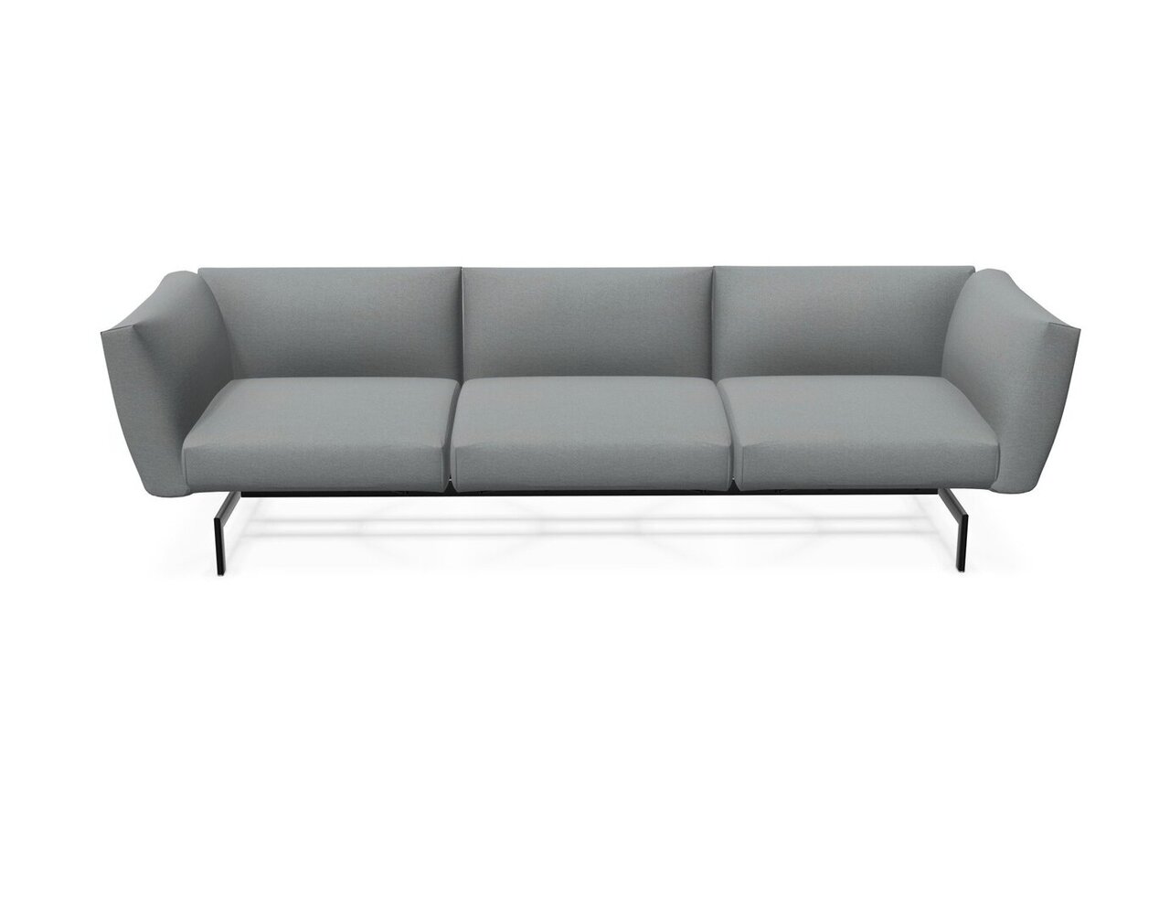 Knoll International Avio Sofa 3er Sofa Kompakte Version-Schwarz Lackiertes Gestell-Navy Steel-Tonus 216t