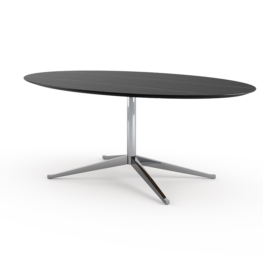 Knoll Florence Table Desk - 78" Oval - Ebonized Oak