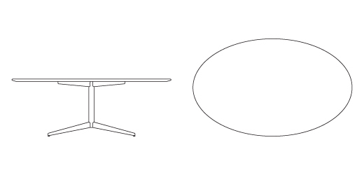 Knoll Florence Table Desk - 78" Oval