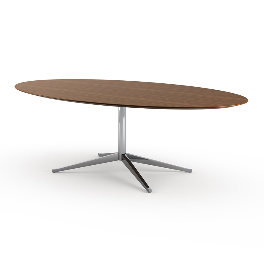 Knoll Florence Table Desk - 96" Oval - Marmor Brown Emperador