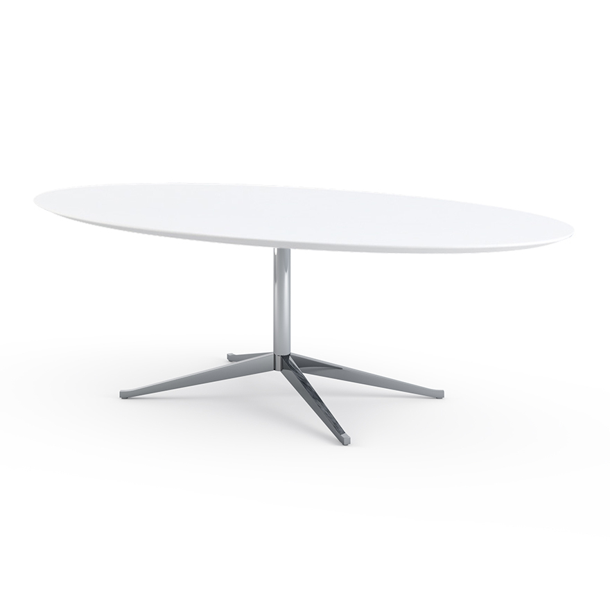 Knoll Florence Table Desk - 96" Oval - Laminate, White