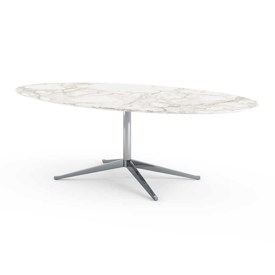 Knoll Florence Table Desk - 96" Oval - Calacatta marble, Satin finish
