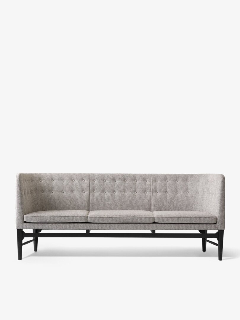 AndTradition Mayor AJ5 3-Sitzer Sofa - schwarz/Gestell Eiche hell geölt/Hallingdal 180