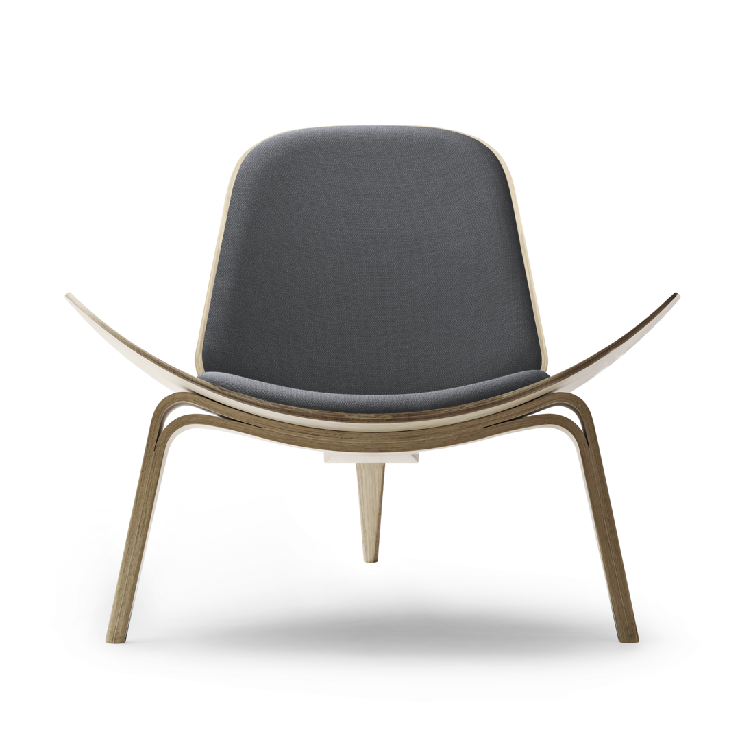 Carl Hansen & Søn CH07 Shell Chair - Sessel mit Textilbezug - Eiche weiss geölt
