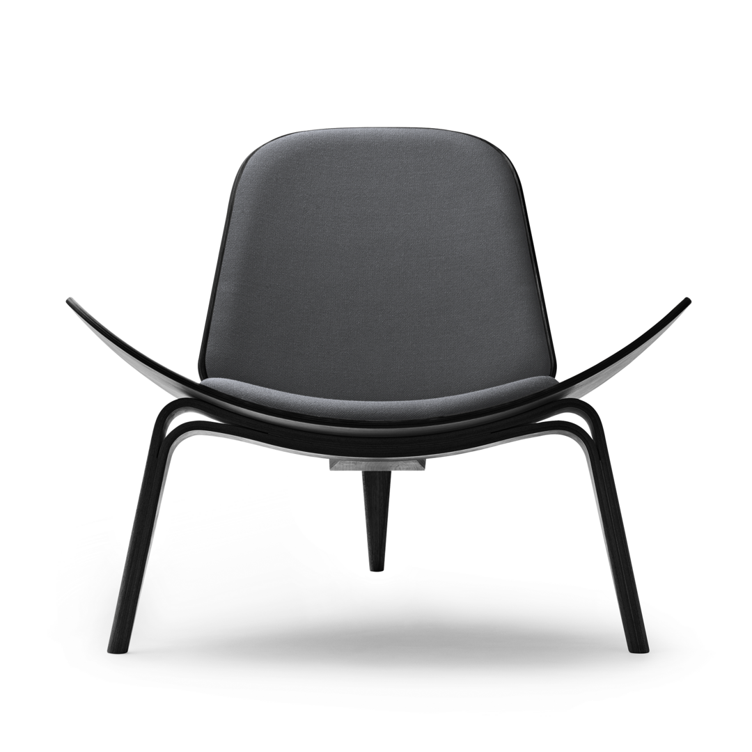 Carl Hansen & Søn CH07 Shell Chair - Sessel mit Textilbezug - Eiche schwarz