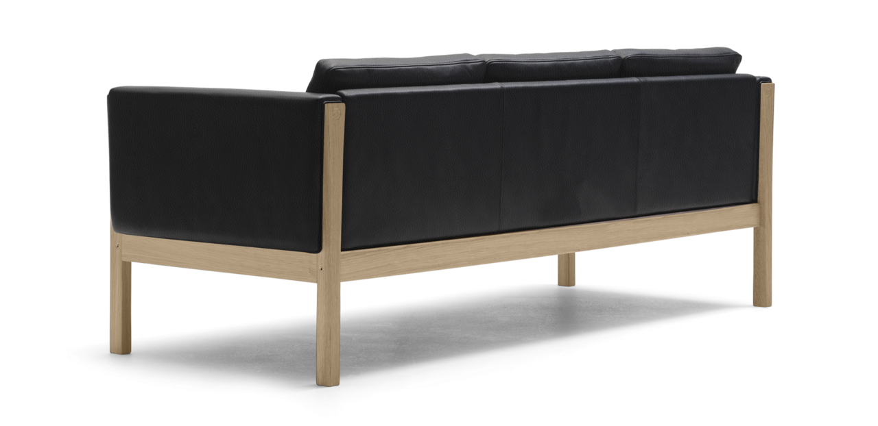 Carl Hansen & Søn CH163 Sofa - Leder Thor 301 - schwarz - Eiche geölt