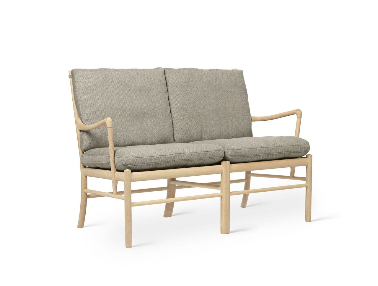 Carl Hansen & Søn OW149-2 Colonial Sofa - 2 Sitzer mit Textilbezug - Re-Wool 0218 - Eiche geseift