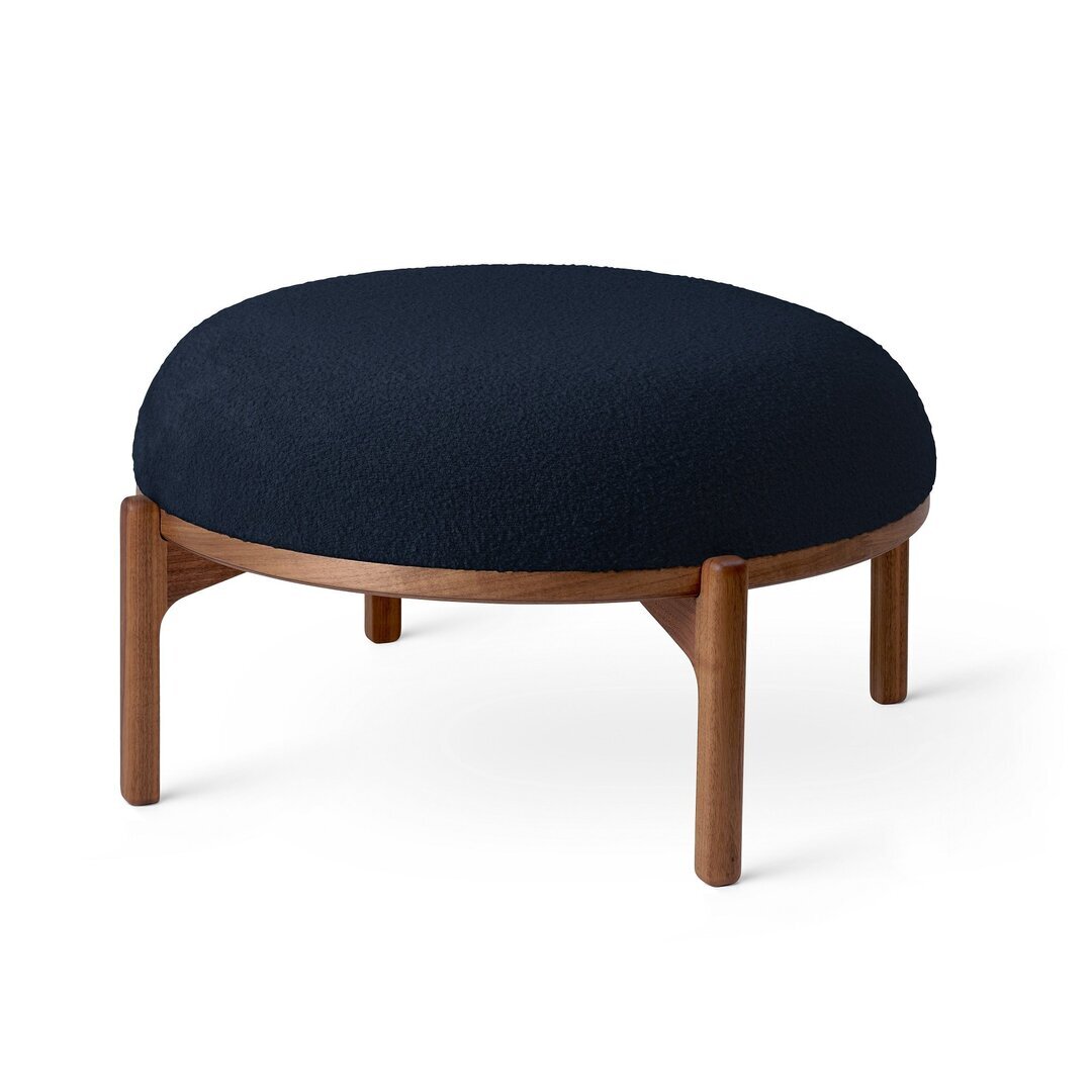 Carl Hansen & Søn RF1903F Sideways Footstool - Ottoman - Walnuss geölt - Baru 0780 - dunkelbau/schwarz