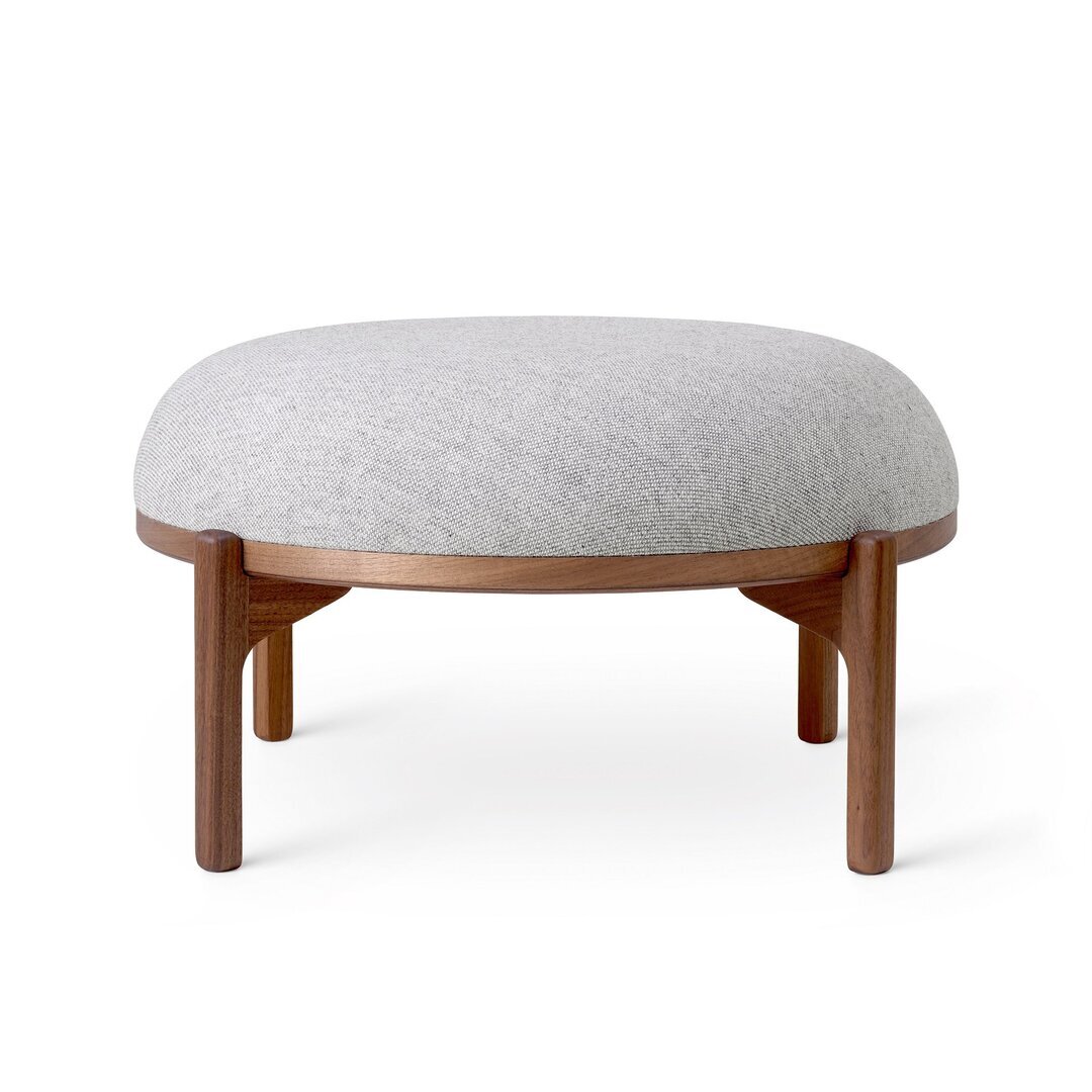 Carl Hansen & Søn RF1903F Sideways Footstool - Ottoman - Walnuss geölt - Hallingdal 116 - hellgrau