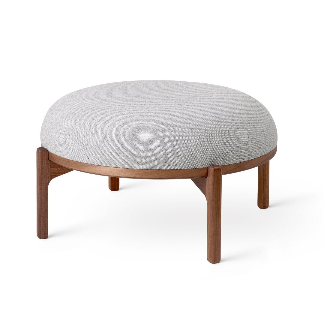 Carl Hansen & Søn RF1903F Sideways Footstool - Ottoman - Walnuss geölt - Hallingdal 116 - hellgrau