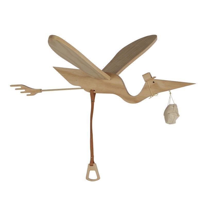 Quax Mobile Bird-pelican-wood