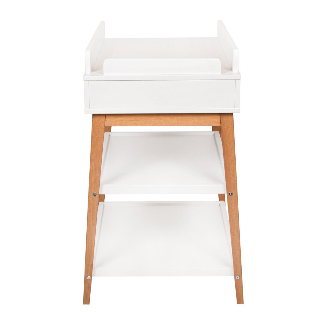Quax Changing Table - Hip + Drawer - White/Naturel Wickeltisch