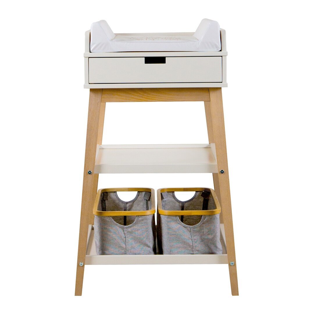 Quax Changing Table - Hip + Drawer - Clay/Naturel Wickeltisch