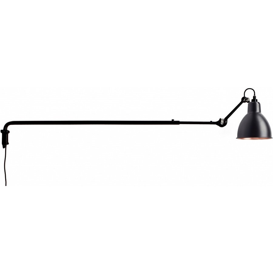 DCW Lampe Gras N°213 Wandleuchte Rund Schrim - Schwarz/Kupfer