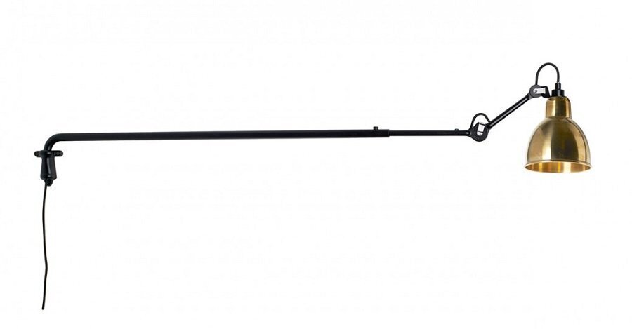 DCW Lampe Gras N°213 Wandleuchte Rund Schrim - Brass