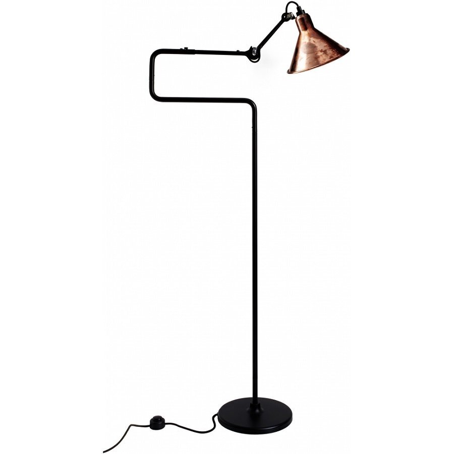 DCW Lampe Gras N°411 Stehleuchte Konisch Schrim - Rohkupfer
