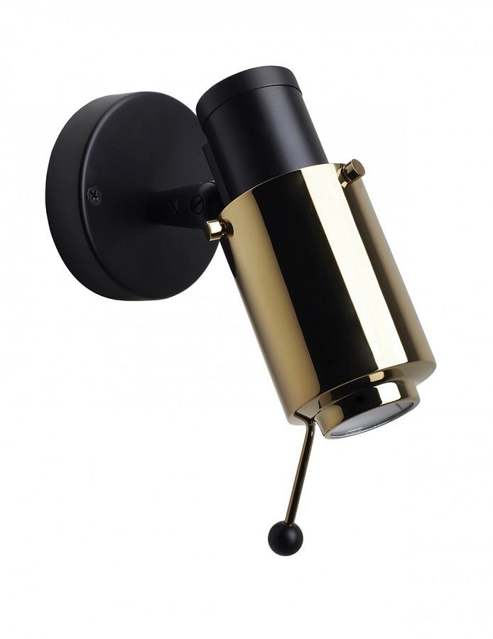 DCW Biny Spot Bulb Black - Gold Lens with Stick
