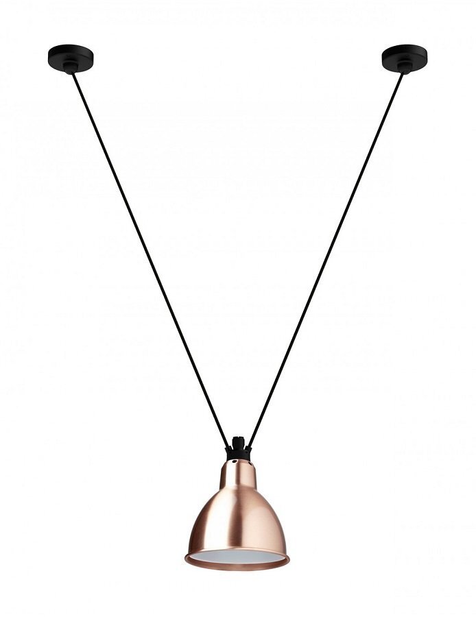 DCW Lampe Acrobates de Gras N°323 L Pendelleuchte Rund - Copper & White Inside